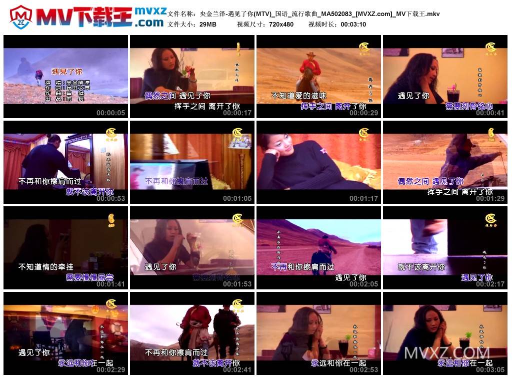 央金兰泽-遇见了你(MTV)_国语_流行歌曲_MA502083